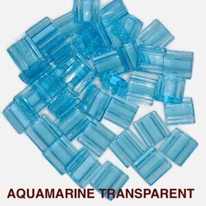 As Low As $2 Aquamarine Transparent Miyuki Tila Square Two Hole Beads 5x5mm (40)